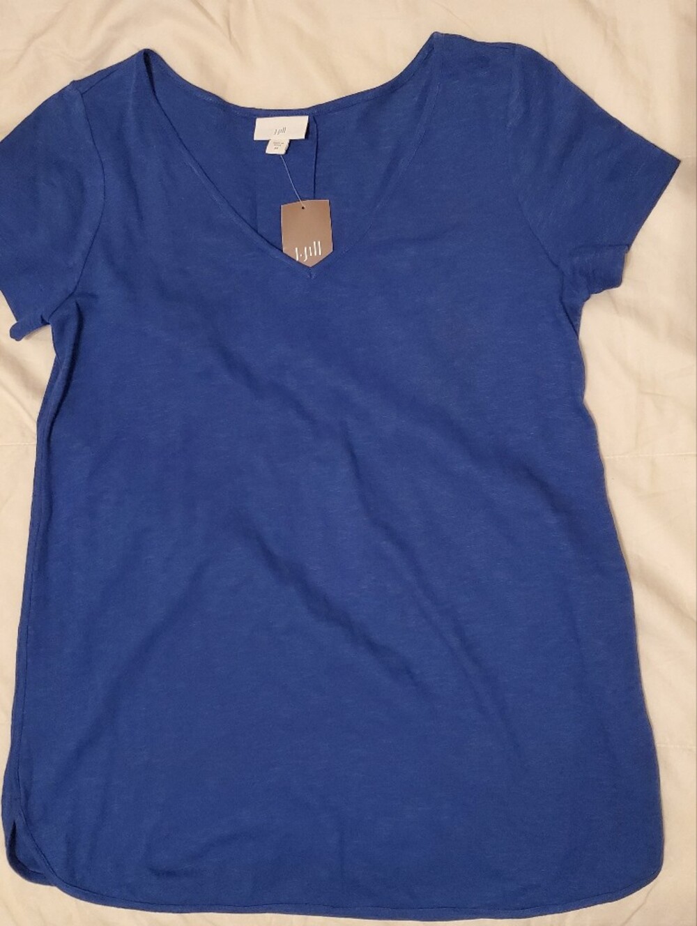 J. Jill Royal Blue V-Neck Short Sleeve Tee